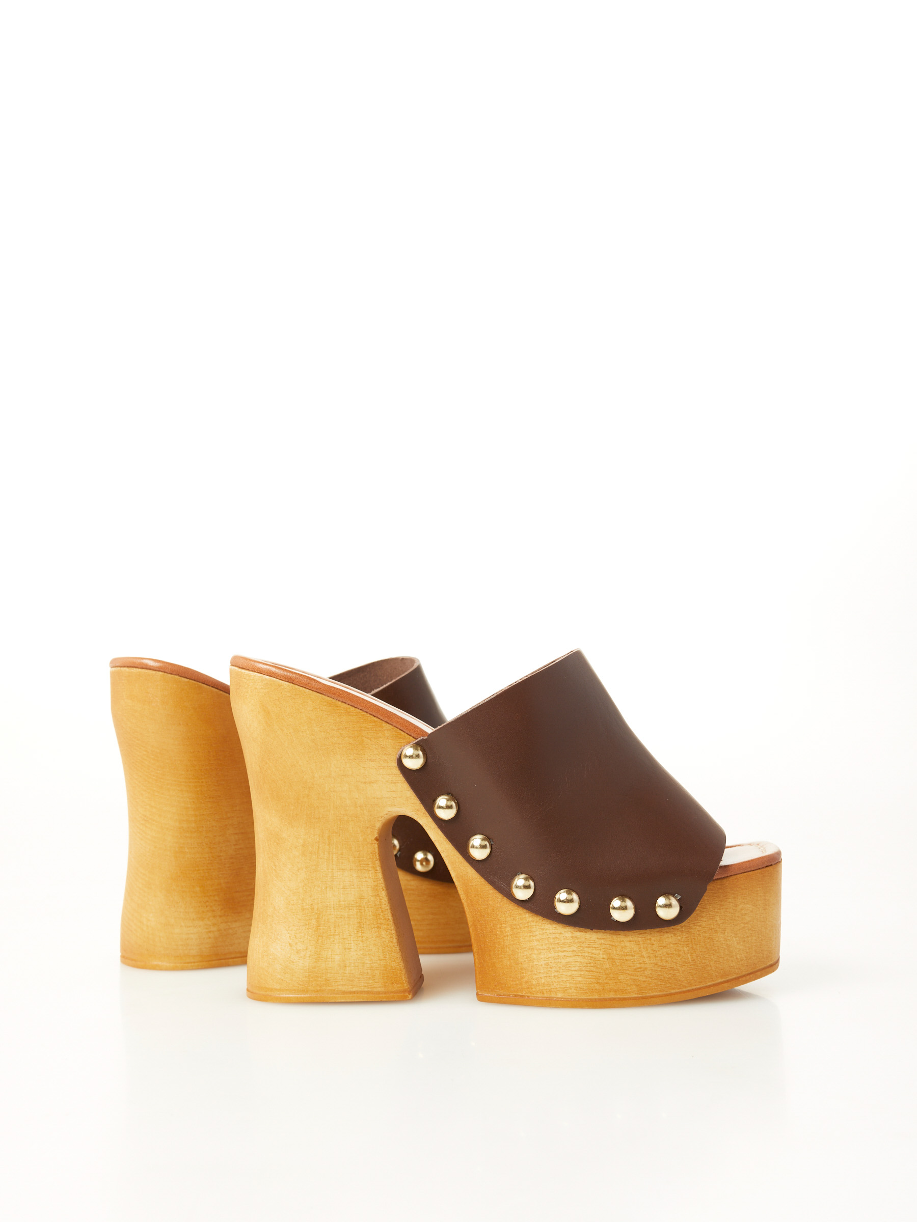 scarpe ovy&#232; saldi Leather Clogs F0545554-0559 Fino Al -80%